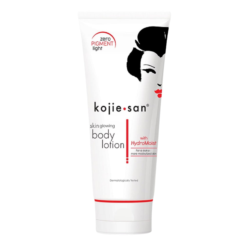 Kojie San Kojic Acid Lotion bottle shows premium body care for even skin tone