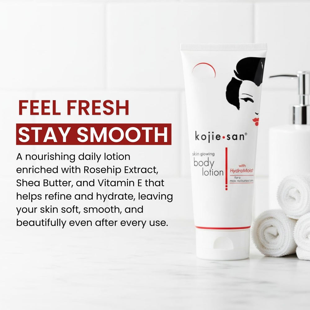 Kojie San Kojic Acid Lotion with vitamin E supports healthier-looking skin