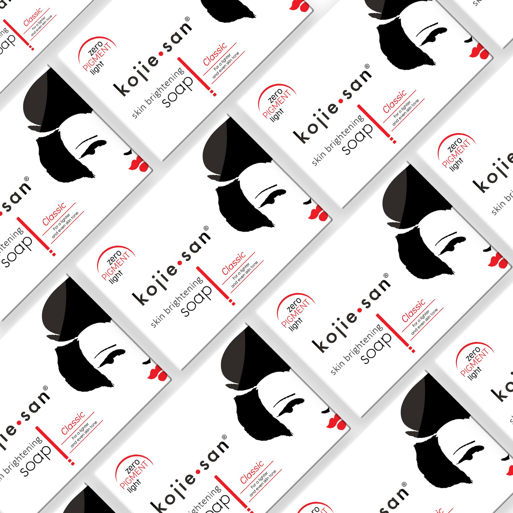 Kojie San soap bar close-up highlights Kojic Acid texture for skin clarity.