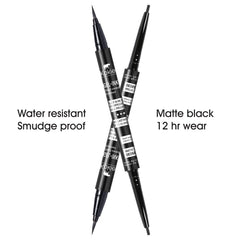 Kokie Gel Ink Dual Ended Eyeliner swatch showing rich matte payoff
