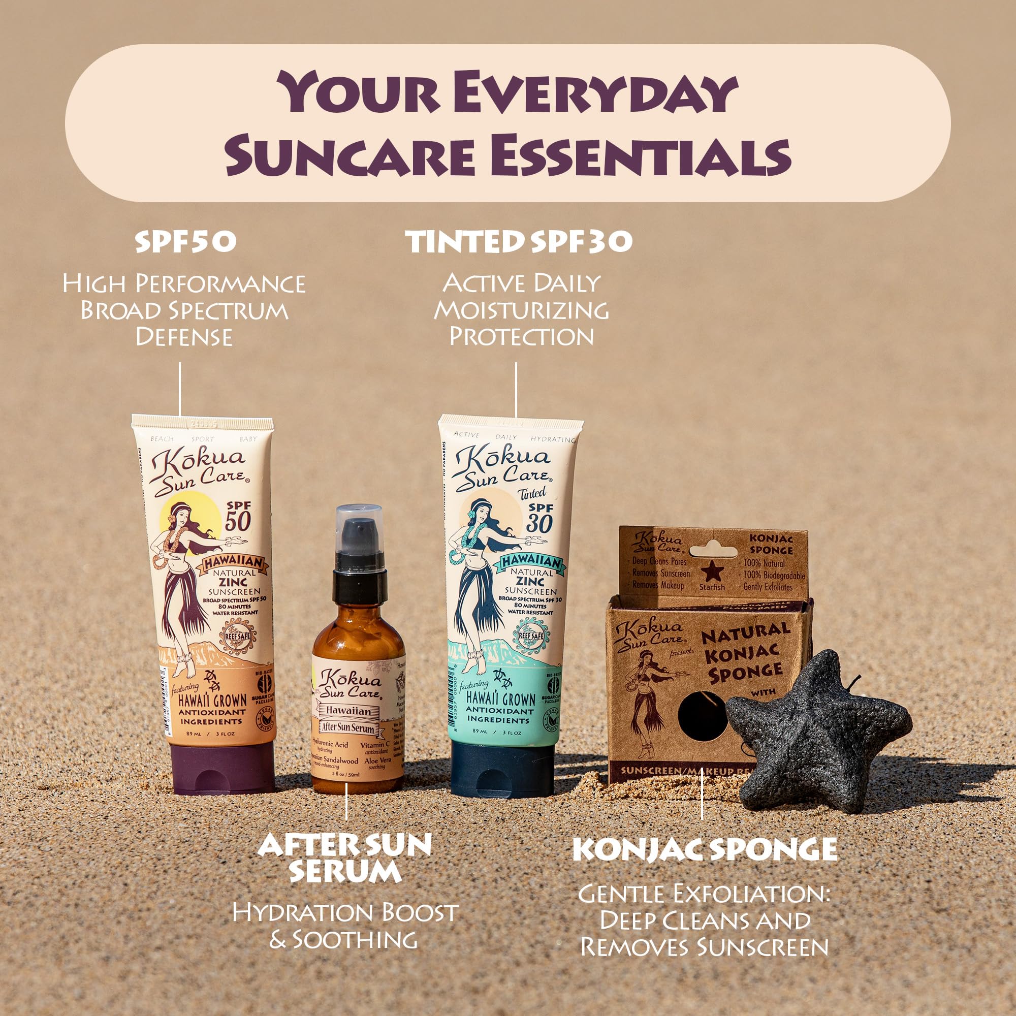 Face and body use of Kokua Sun Care tint