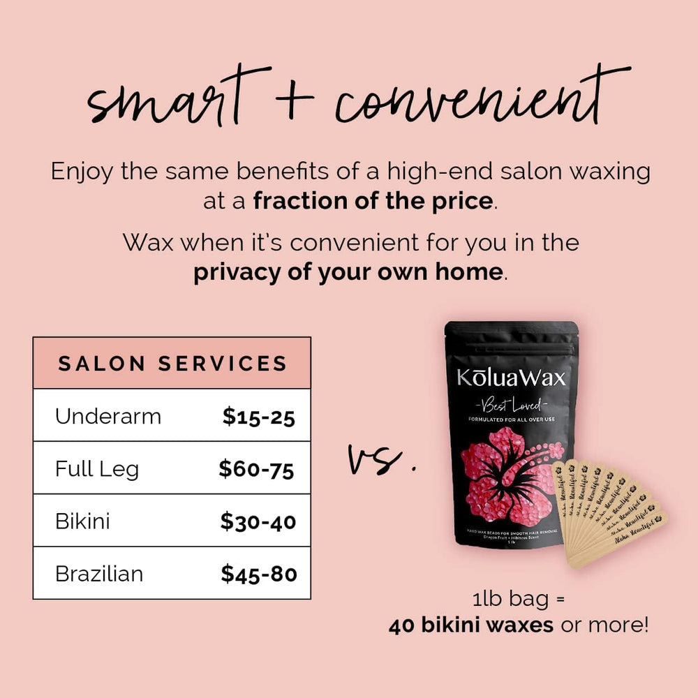 KoluaWax bikini waxing session close-up highlighting smooth application.