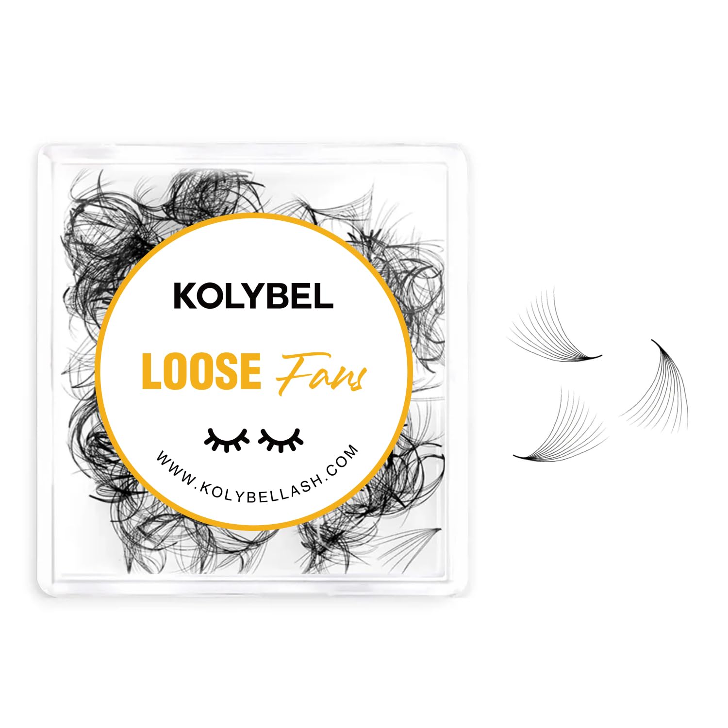 Kolybel premade fans 500-box with 12mm length and 10D curl for faster volume looks