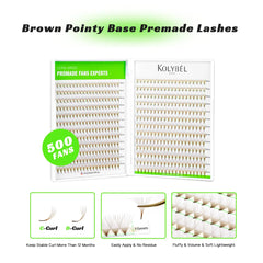 Kolybel Premade Fans D curl brown, helps lift lashes