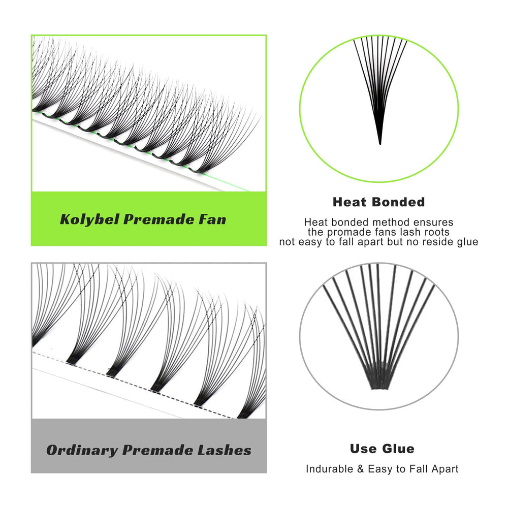 Kolybel Premade Lash Fans no-residue formula ensures clean, precise application.