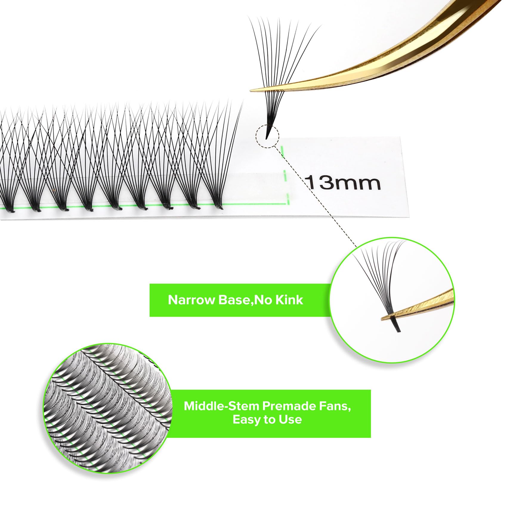 Kolybel premade lash fans stable curl long lasting hold for natural look