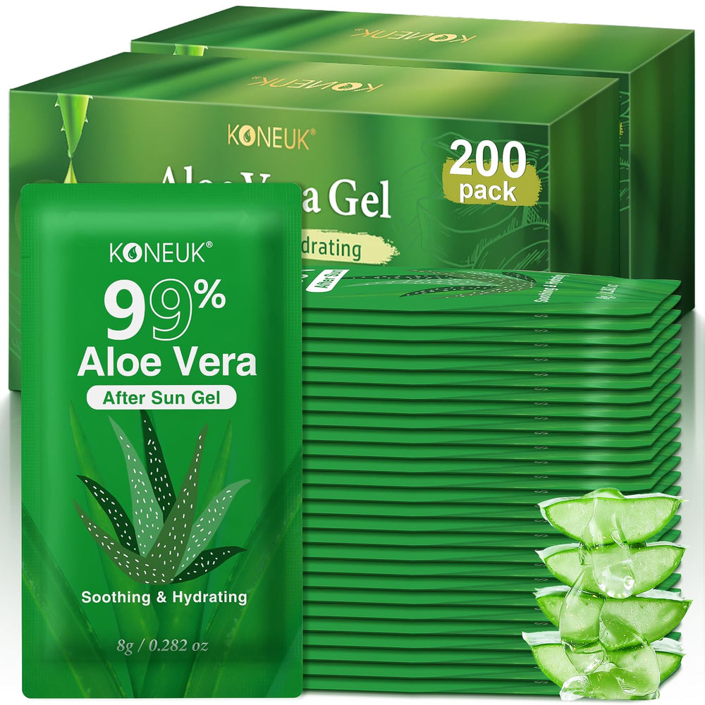 KONEUK 200-pack aloe vera gel pack ready for on-the-go skincare