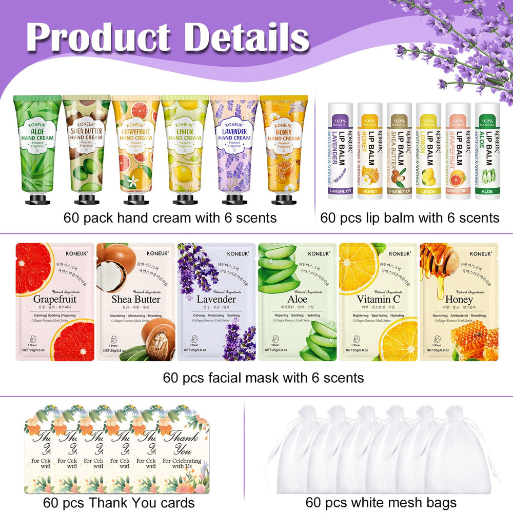 KONEUK bulk hand cream set shown with assorted tubes for on-the-go moisture.