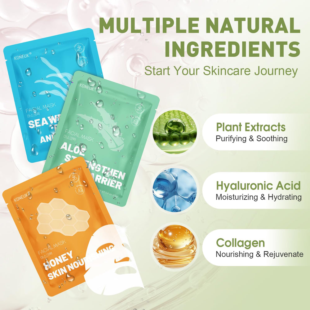 KONEUK all-skin-types hydrating sheet masks in a routine