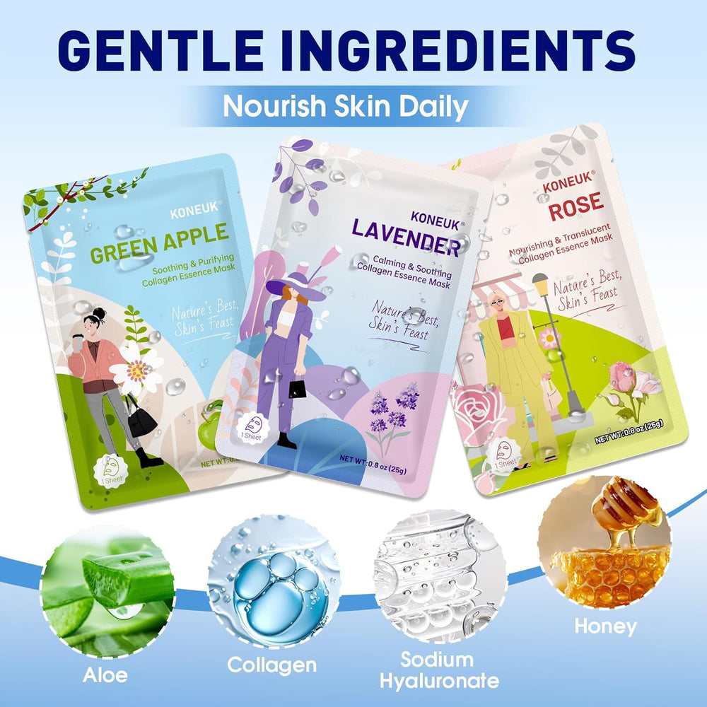 KONEUK green apple face mask brightens and hydrates daily.