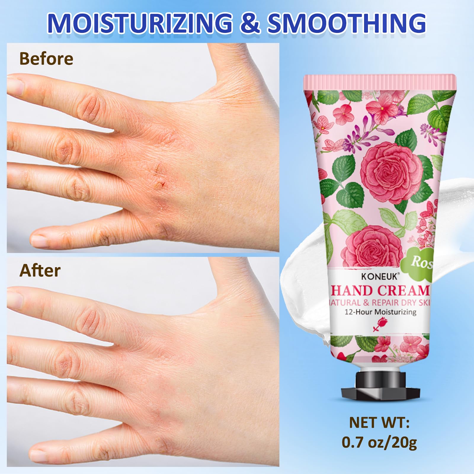 KONEUK non-greasy formula keeps hands moisturized without residue.