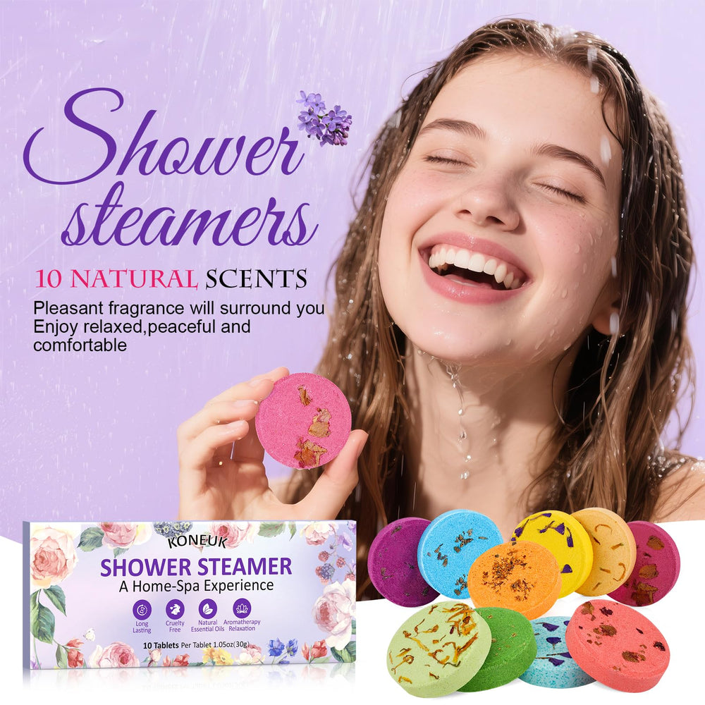 KONEUK lavender steamer promotes a calm, tranquil shower experience