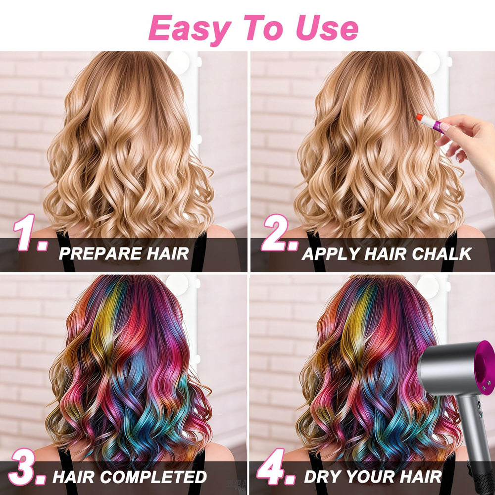 KongJuntzd Hair Chalk festival look with bold, temporary color