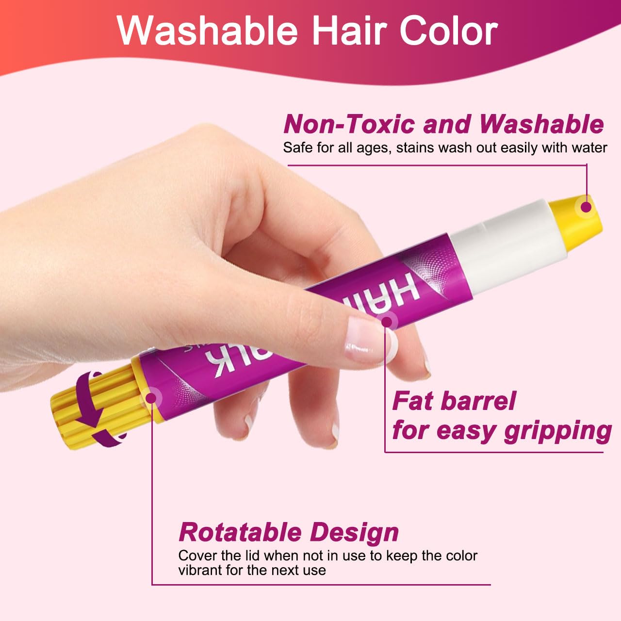 KongJuntzd Hair Chalk metallic colors for subtle, shimmering accents