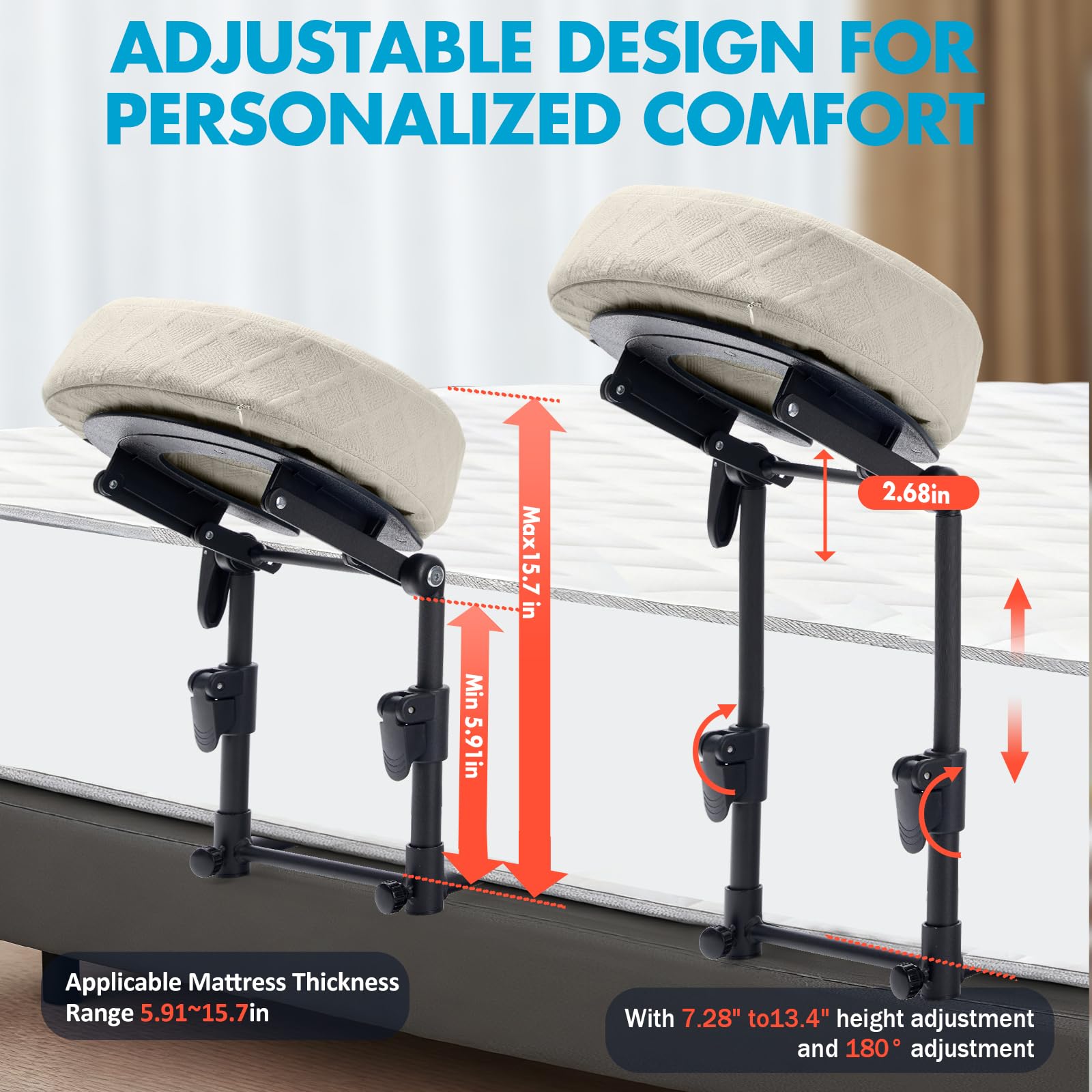 KONOVOLY lightweight alloy frame adds portability under any mattress