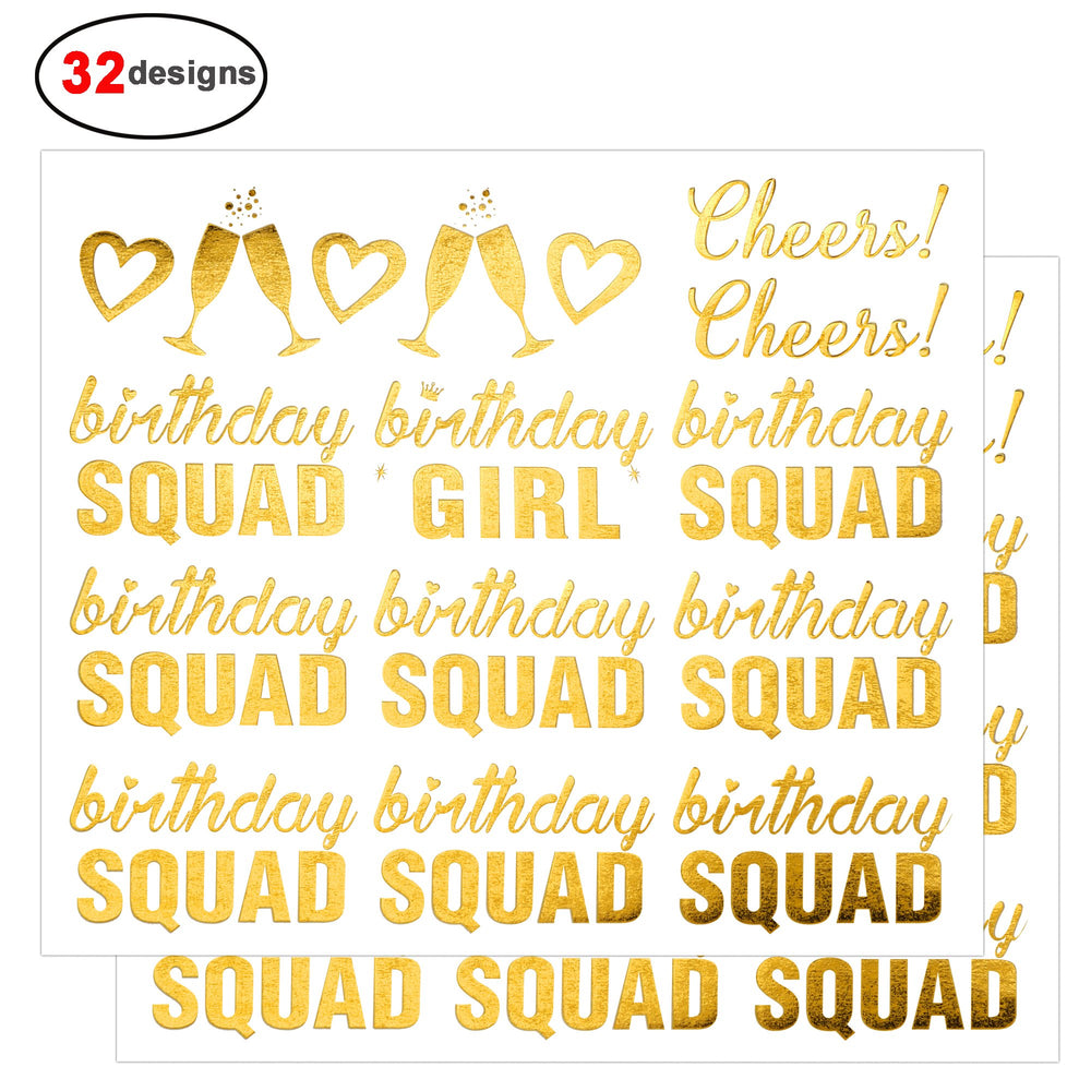Konsait metallic flash tattoos celebrate Birthday Squad with glam accents.