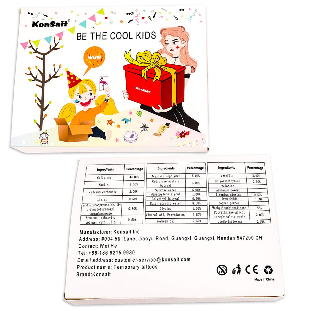 Konsait two sheets of birthday tattoos ideal for gift bags.
