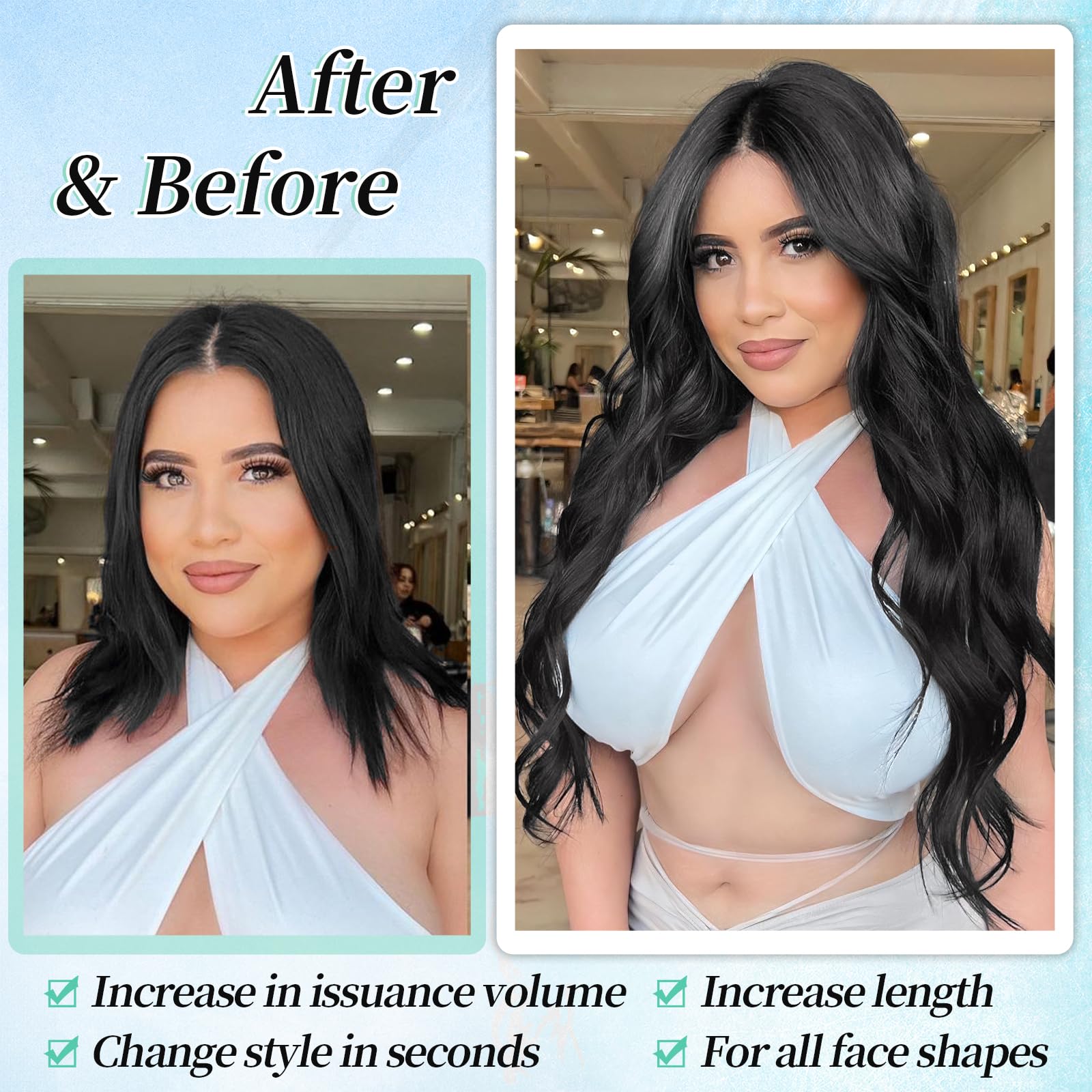 KooKaStyle high-volume look in 16 inches boosts hair fullness.