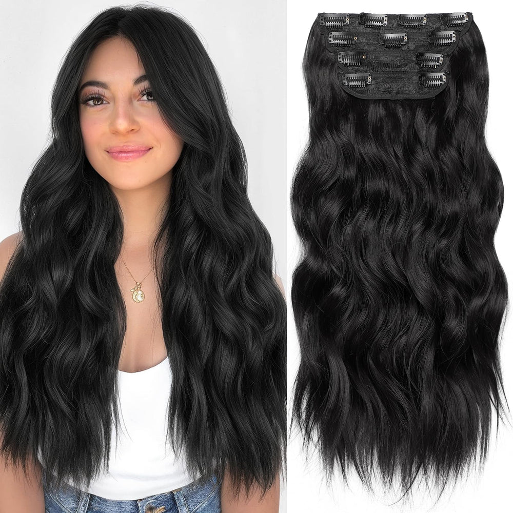 KooKaStyle clip-in extension long-wavy 20-inch adds natural volume.