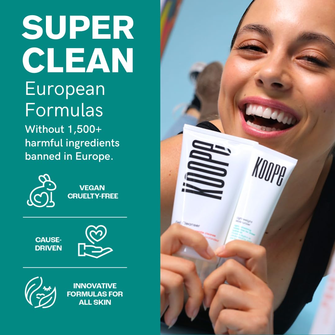 Koope Gel Face Wash cucumber extract for refreshing hydration.