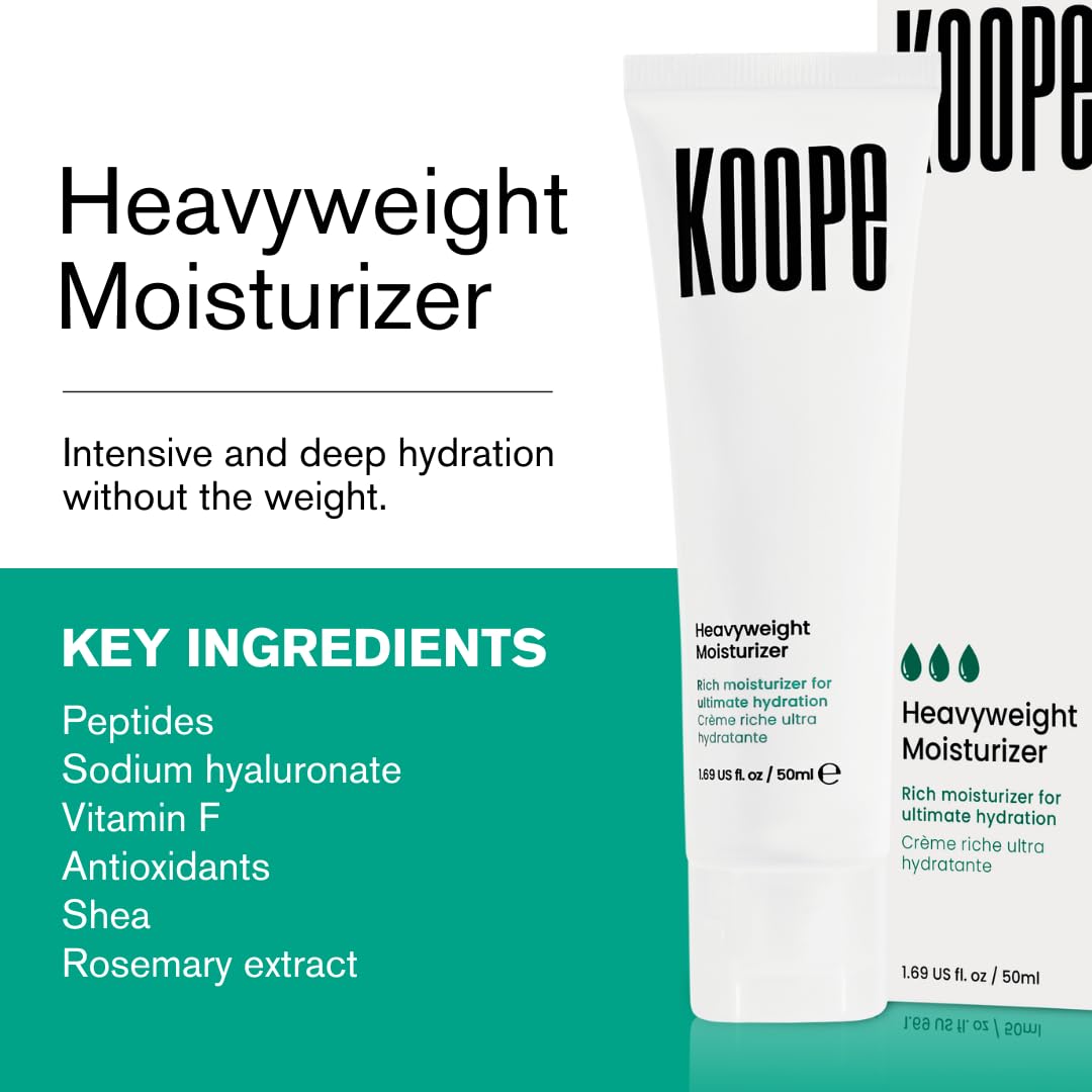 Koope Heavyweight Face Cream texture swatch reveals creamy, fast-absorbing formula for daily use