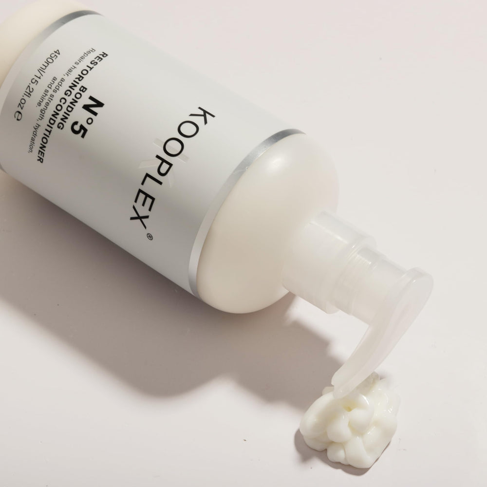 KOOPLEX No.5 bottle and pump highlights bond repair for color-treated hair