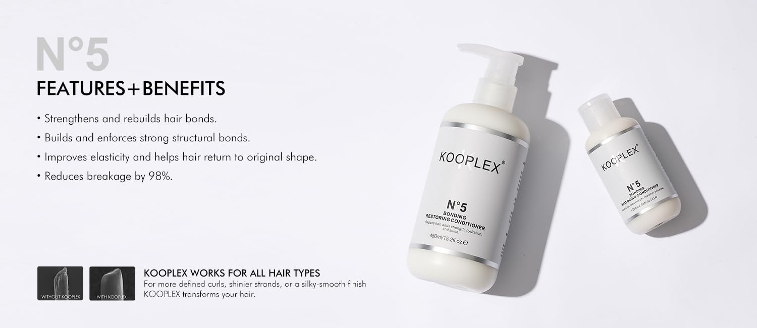 KOOPLEX No.5 professional-size bottle signals salon-grade care