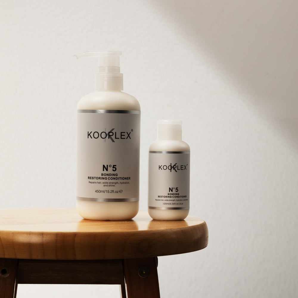 KOOPLEX No.5 close-up shows argan oil droplets delivering nourishment