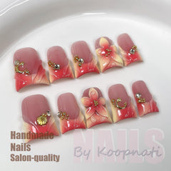 koopnati 3D nail art detail highlights premium craftsmanship and unique handmade flair.