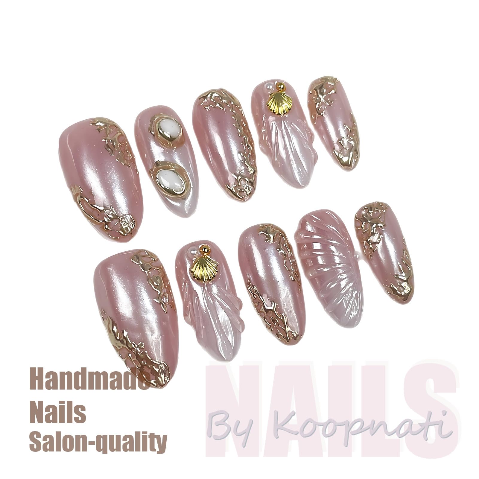 koopnati plant-based acrylic nails kit offers gentle, chemical-free wear.