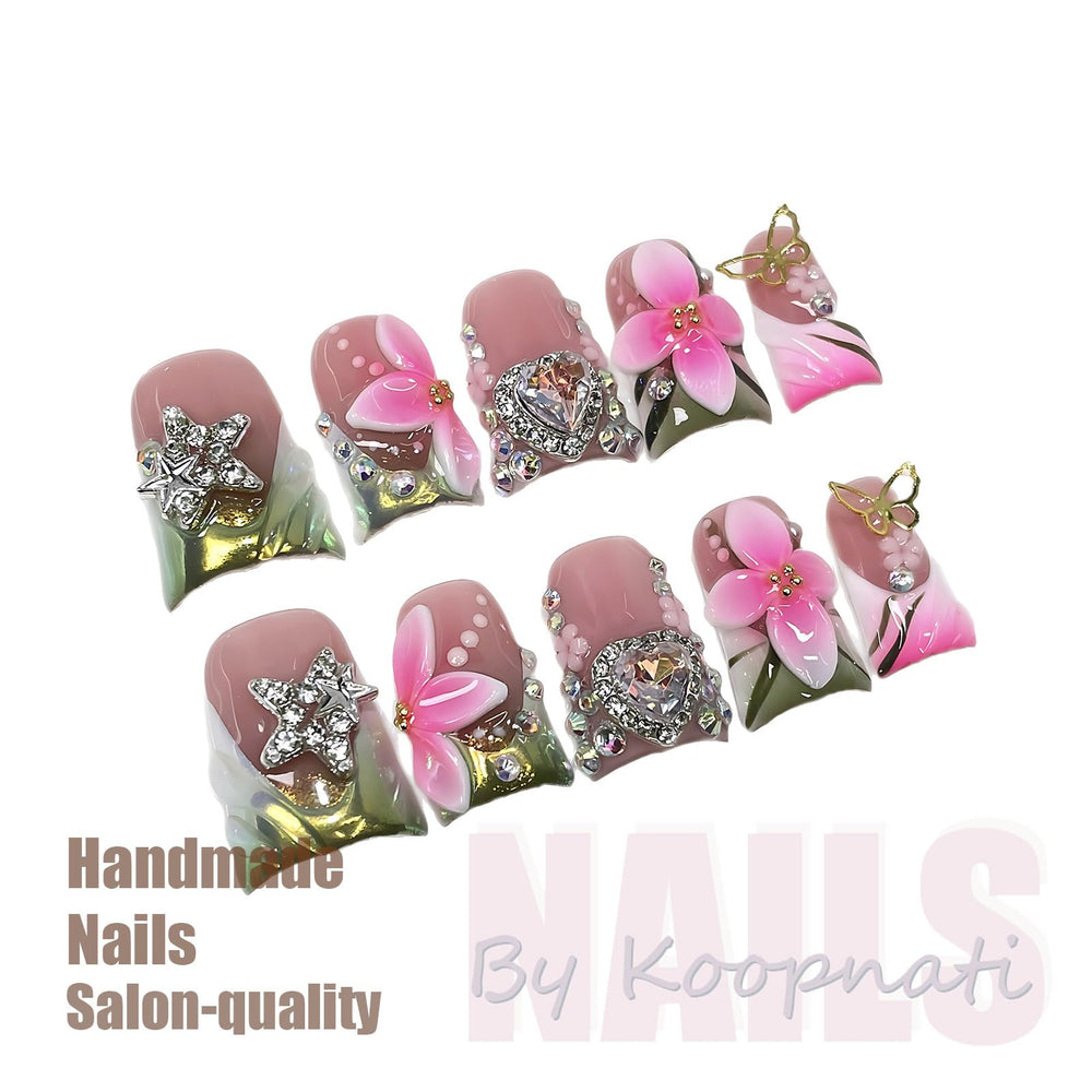 Koopnati plant-based acrylic nails for comfortable daily wear