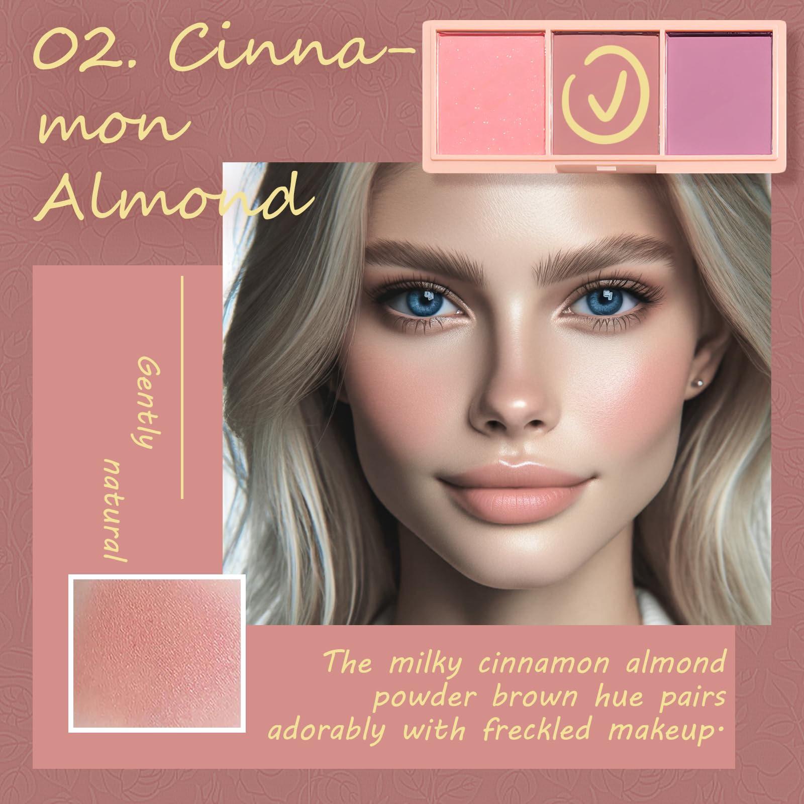 Kootinn swirled shades on skin for natural color.