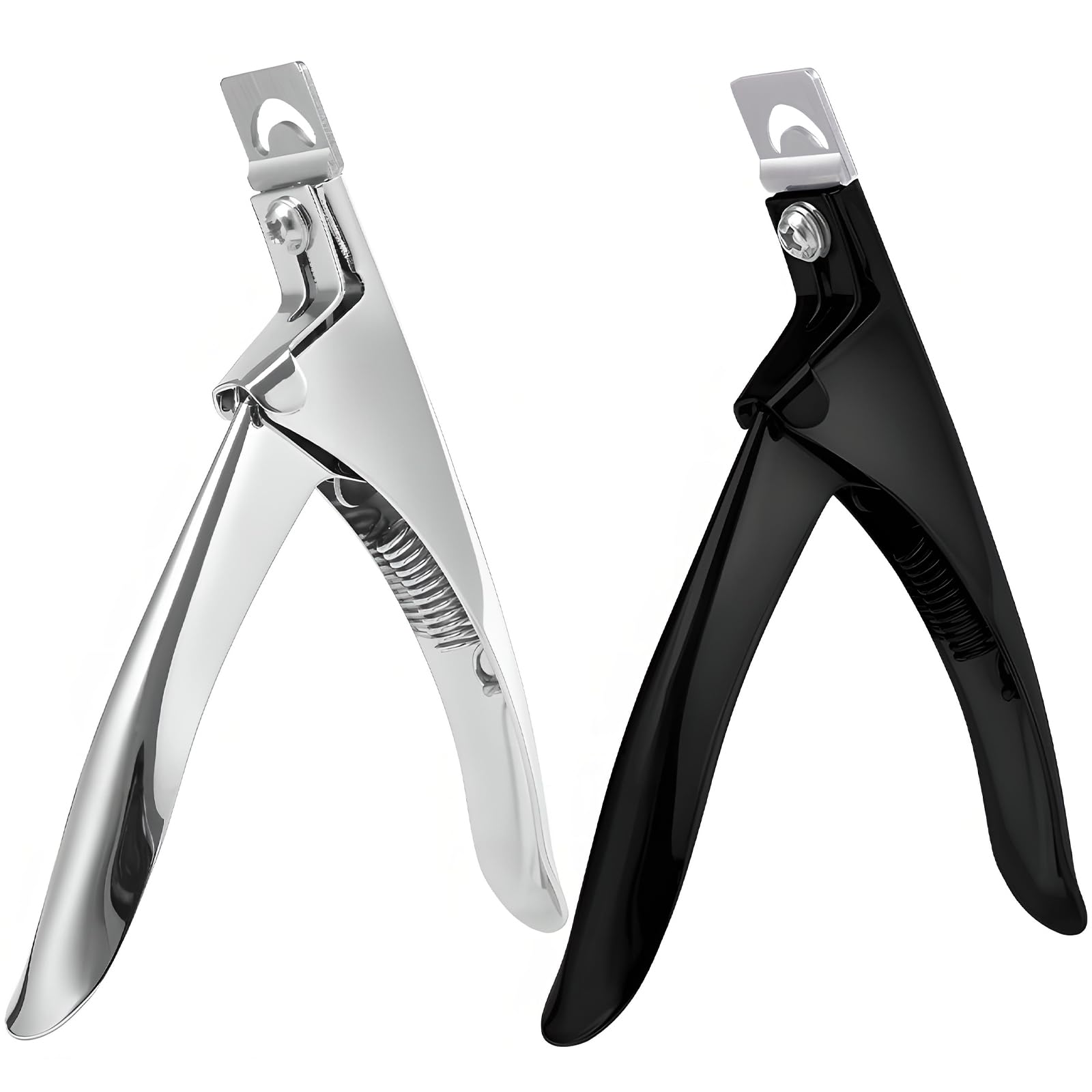 Kootinn 2 pack acrylic nail clippers in black and silver for precise trimming