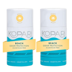 Kopari aluminum free coconut deodorant pack front view emphasizing the clean formula