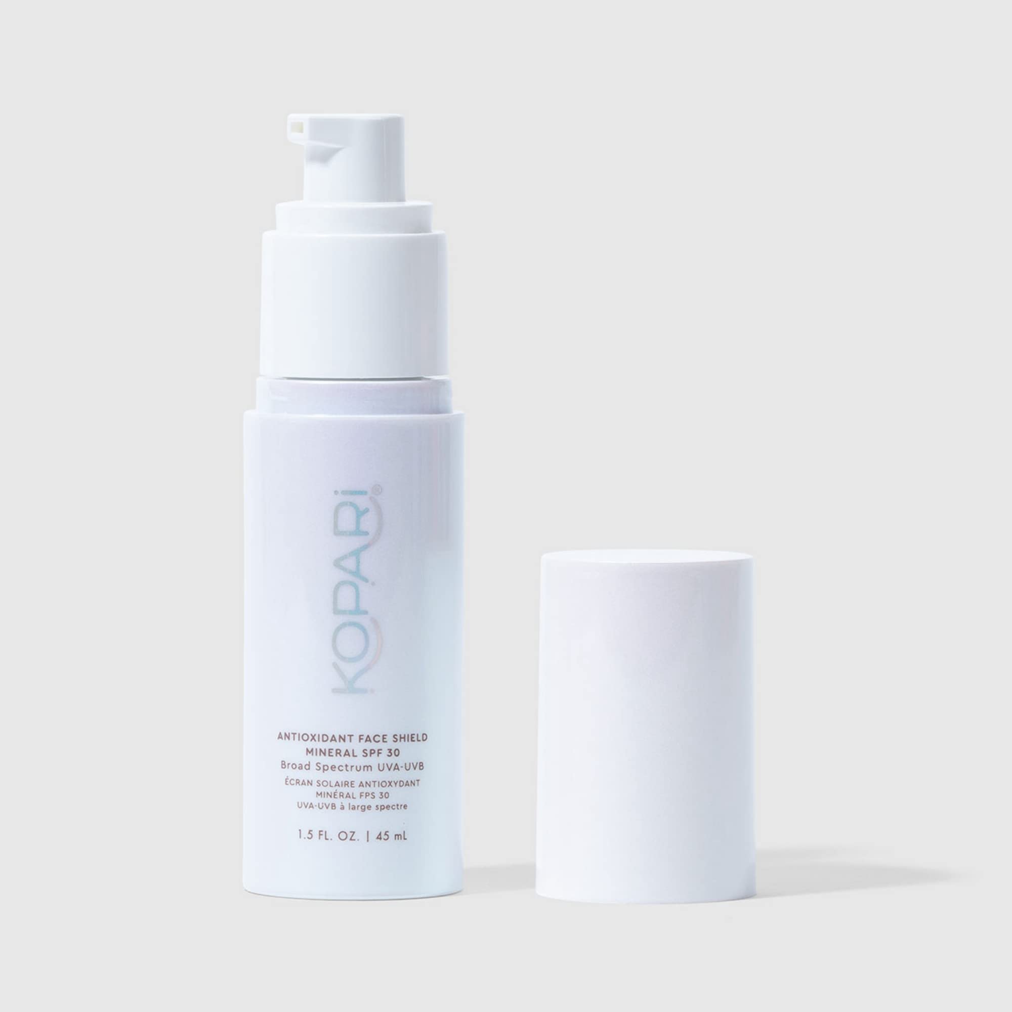 Kopari Antioxidant Face Shield shows sheer texture that blends with any skin tone.