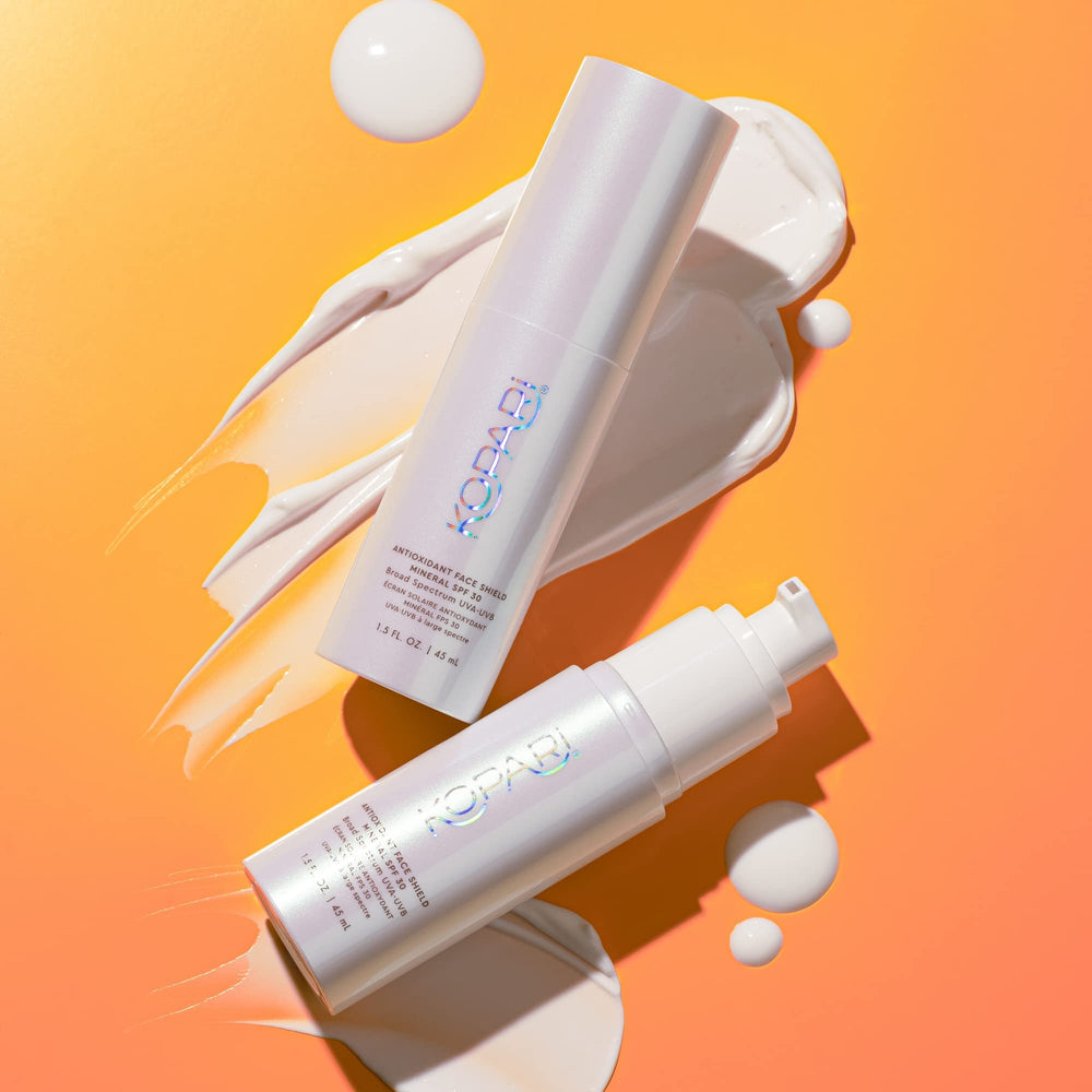 Kopari Antioxidant Face Shield provides SPF 30 sun protection daily.
