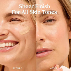 Kopari Bright as Day mineral swatch shows natural glow without white cast