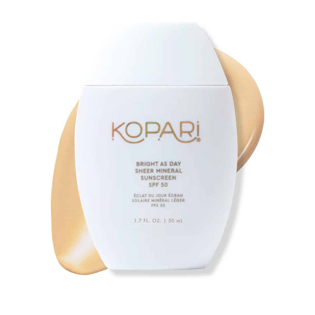Kopari Bright as Day sunscreen bottle with mineral SPF 50 for daily protection