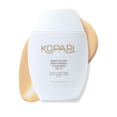 Kopari Bright as Day sunscreen bottle with mineral SPF 50 for daily protection