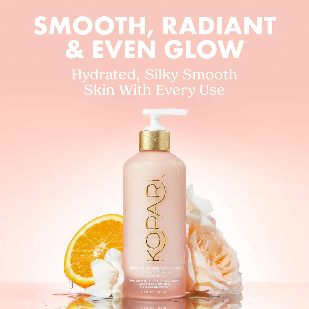 Kopari Brightening Silk Body Cream jar close-up showing rich texture