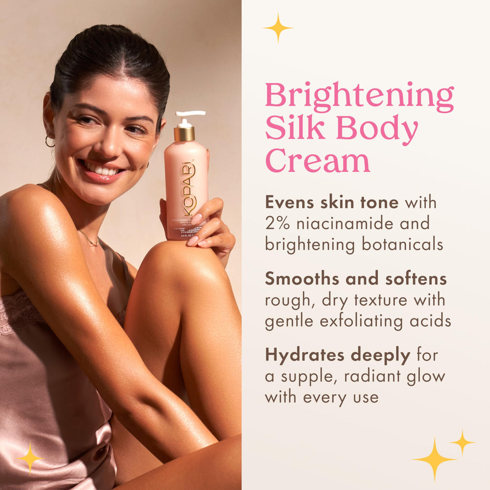 Kopari Brightening Silk Body Cream swirl highlights silky lightweight texture