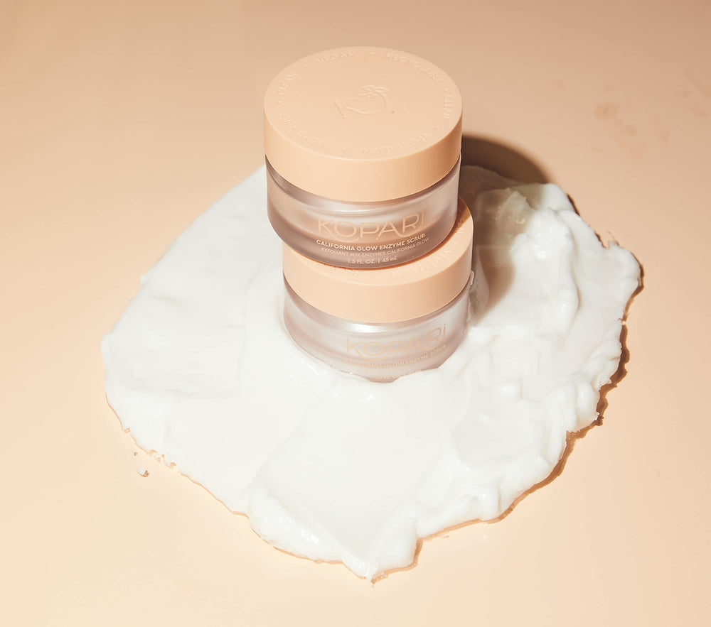 Kopari California Glow Enzyme Scrub USA-made label reinforces sustainable production
