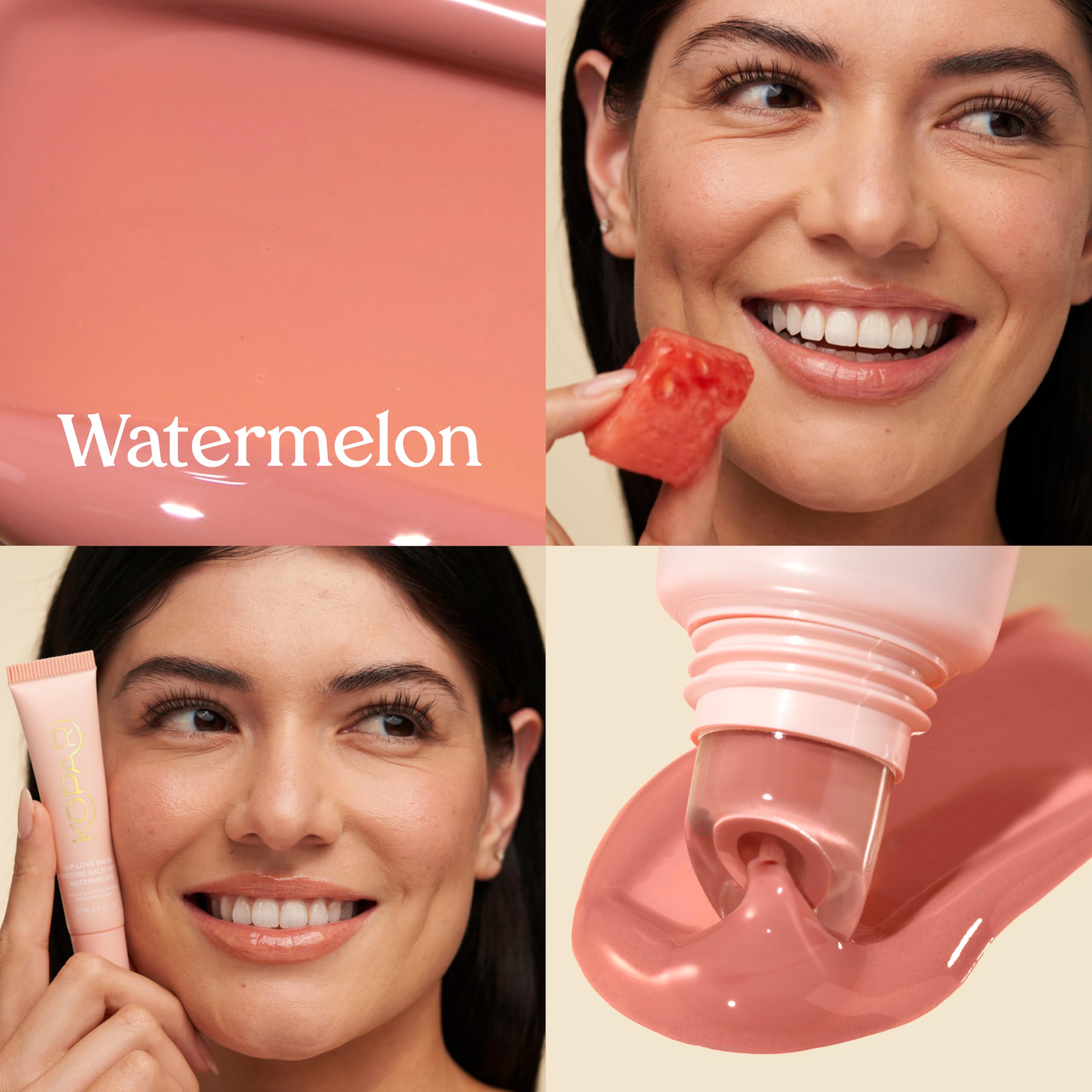 Kopari Lip Love Balm with ceramide hydration on lips
