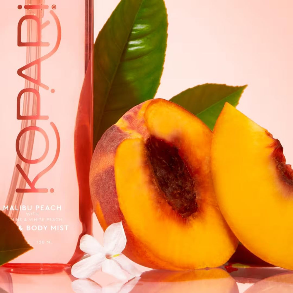 Kopari Malibu Peach Mist mist on skin for light fragrance