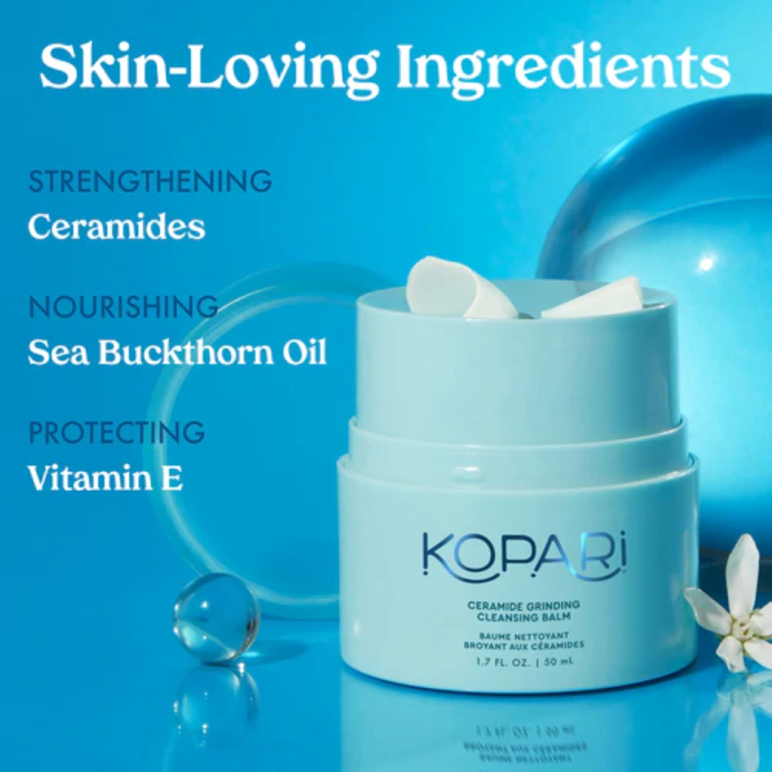 Kopari after-cleansing skin appears soft and hydrated with a gentle glow.