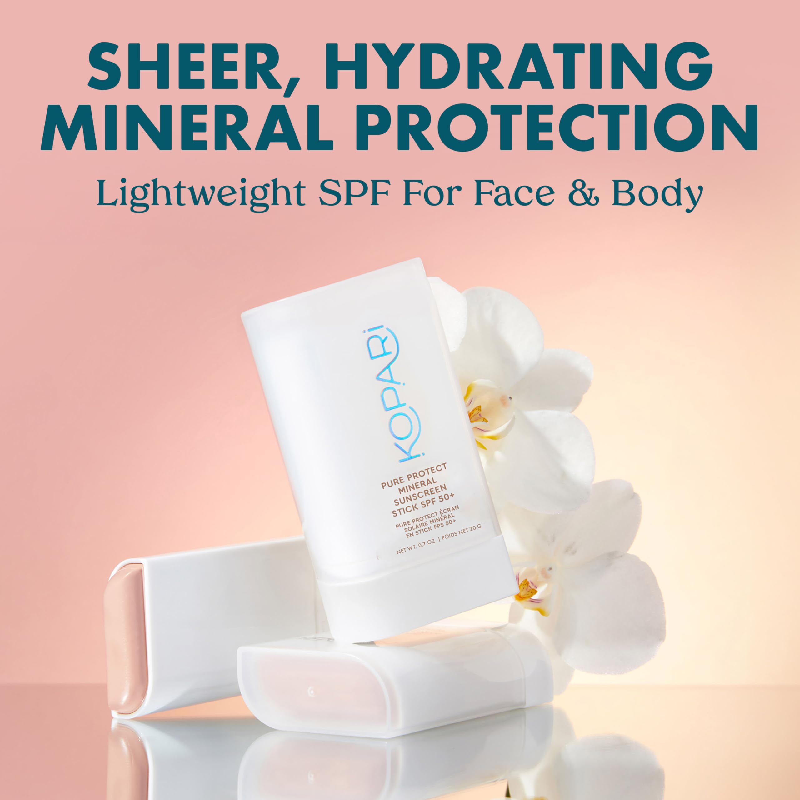 Kopari Pure Protect glide demonstrates a sheer finish with no white cast.
