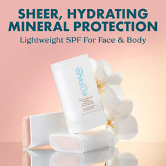Kopari Pure Protect glide demonstrates a sheer finish with no white cast.