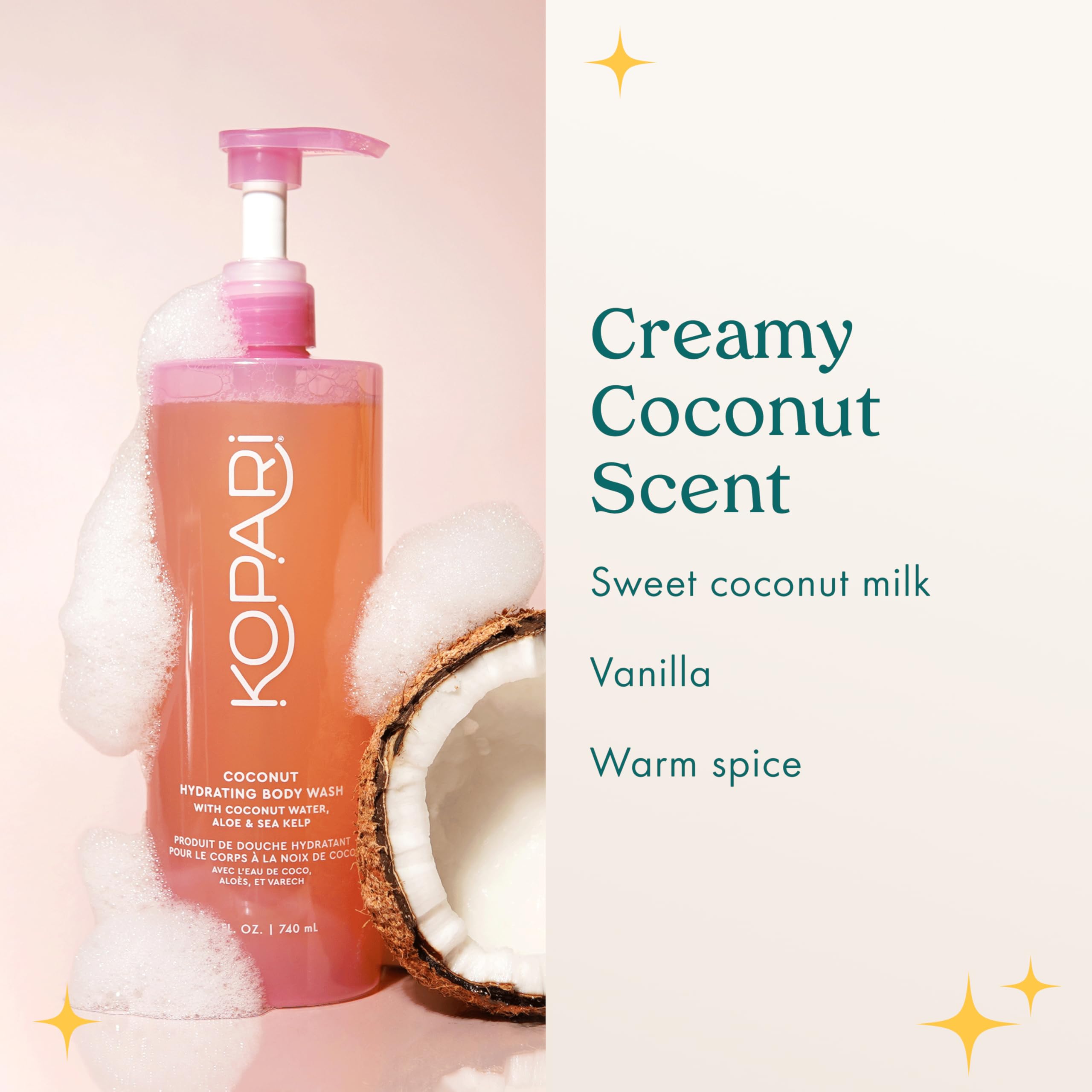 Kopari soft skin after shower conveys refreshed, hydrated results