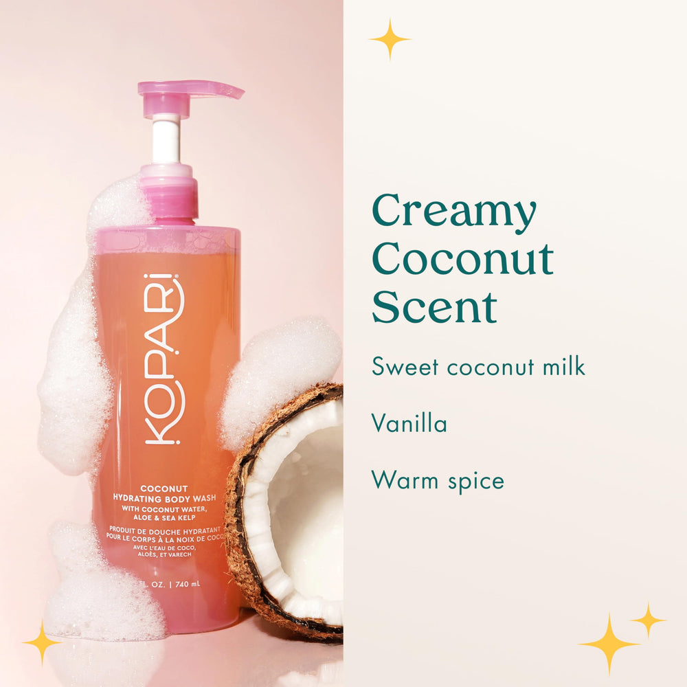 Kopari soft skin after shower conveys refreshed, hydrated results