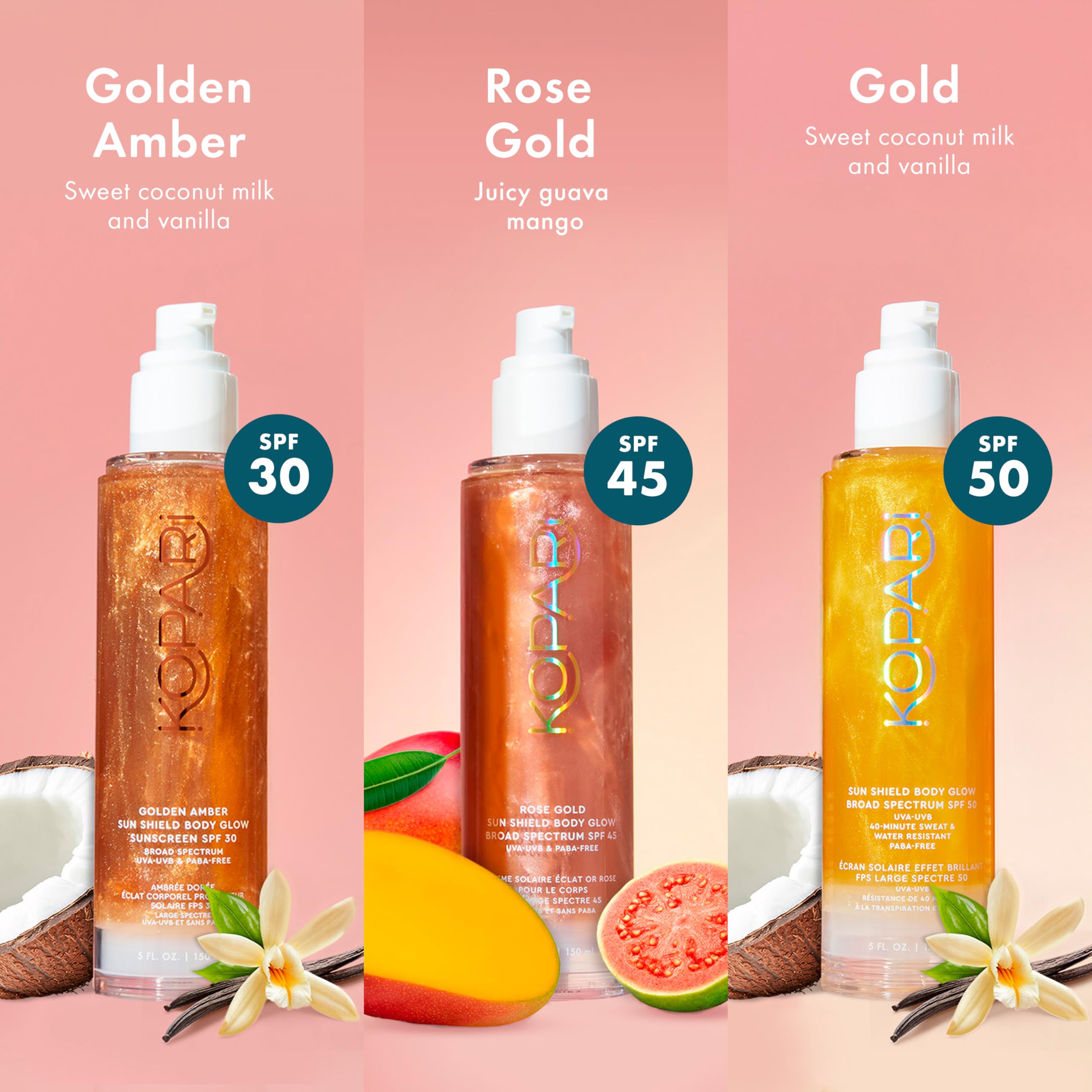 Kopari Sun Shield Body Glow coconut milk scent evokes tropical vibes
